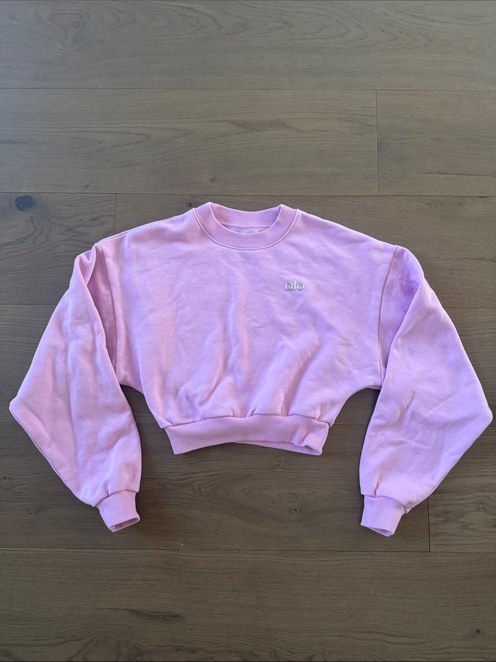 ALO Yoga Lavender Crewneck with Silver Logo